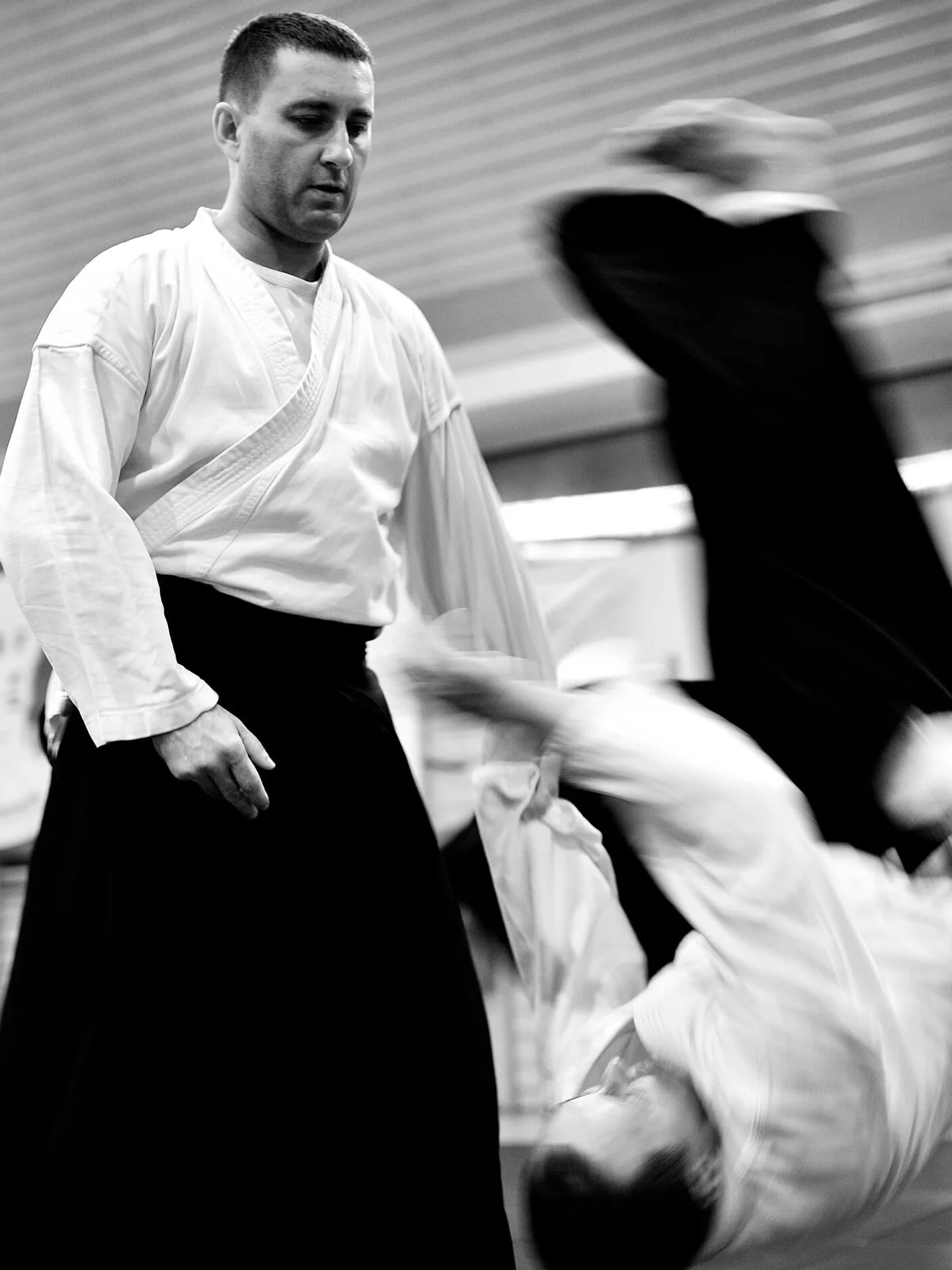 Rafał Jaroszewski prowadzi trening aikido